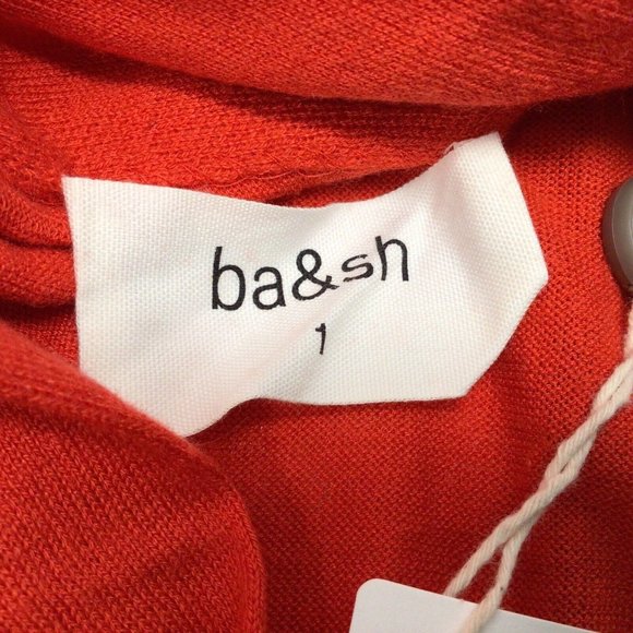 Ba&Sh Womens Solid Knit Open Twist Back Cashmere Silk Sweater Red - Picture 8 of 12